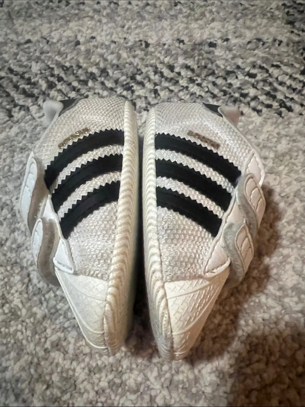 Baby Adidas Superstar Velcro shoes - size 2K
